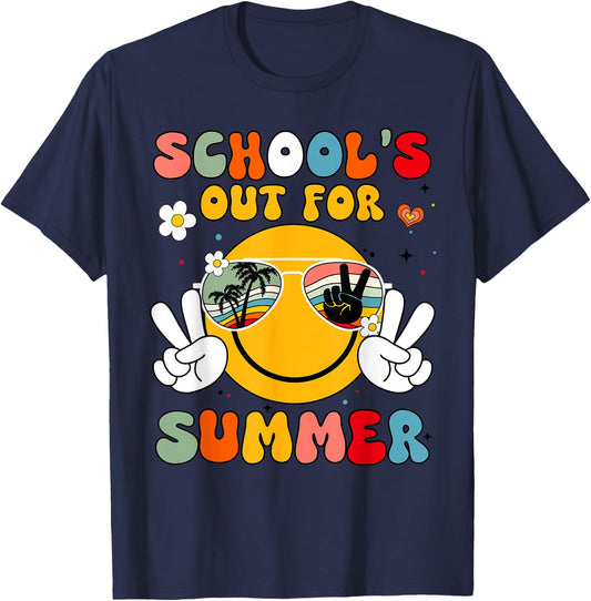 School's Out For Summer Teacher Last Day of School T-Shirt - T-Shirt | Navy