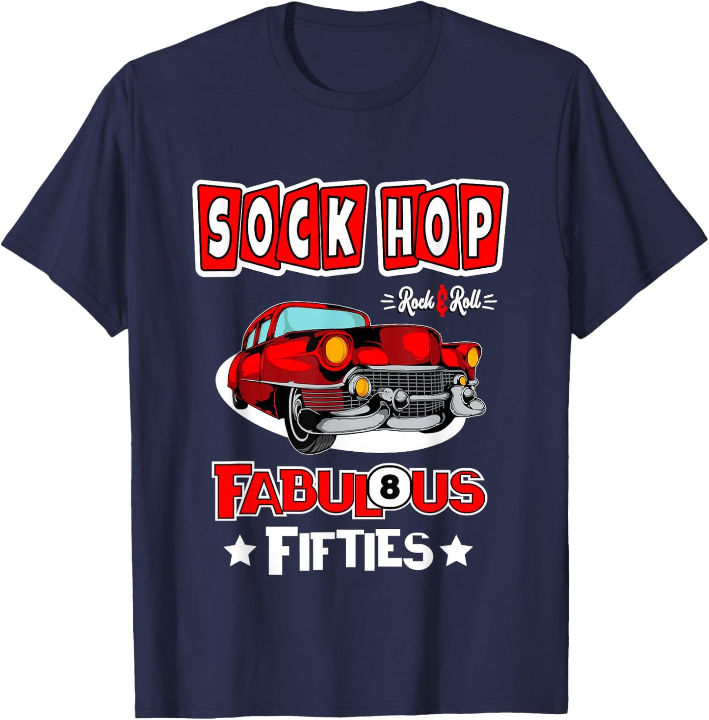 1950s Sock Hop Dance Vintage 50s Costume Rockabilly Party T-Shirt - T-Shirt | Navy
