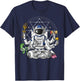 Psychedelic Astronaut Shiva Hindu God Spiritual Meditation T-Shirt - T-Shirt | Navy