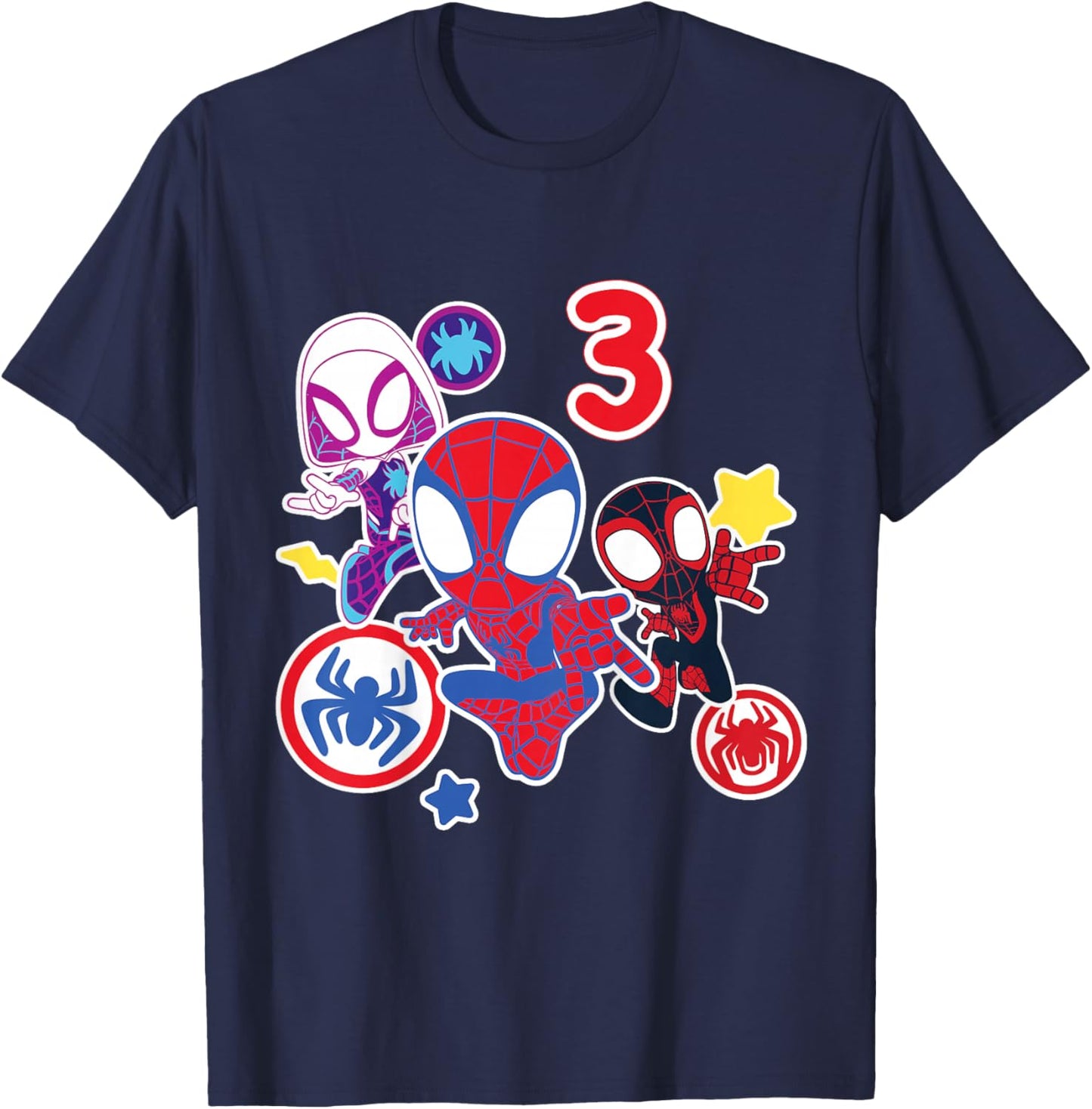 Marvel Spidey and His Amazing Friends 3 Year Old Birthday T-Shirt - T-Shirt | Navy