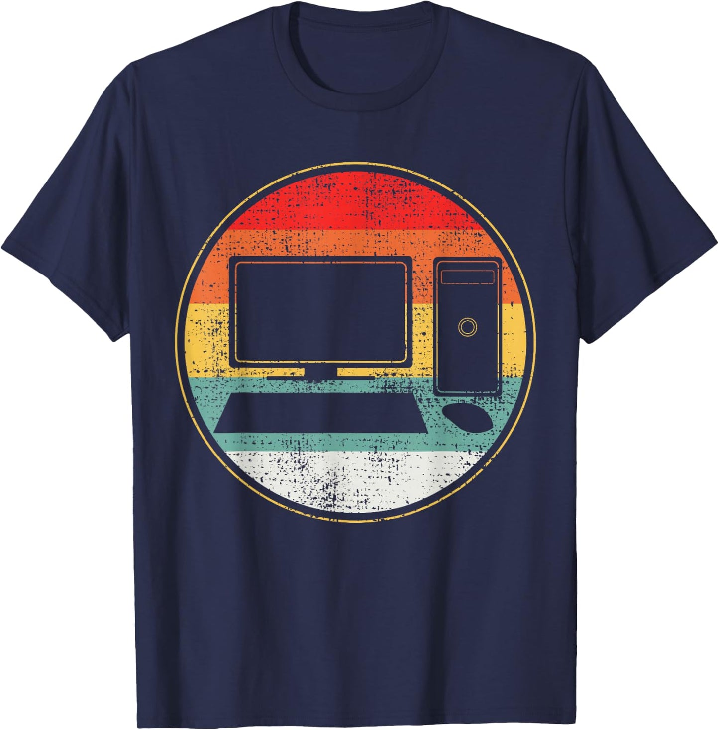 Computer Computer Science IT Support Retro Vintage T-Shirt - T-Shirt | Navy