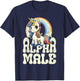 Alpha Male Unicorn Funny Sarcastic Ironic Weird Y2K Humor T-Shirt - T-Shirt | Navy