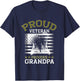 Grandpa Proud Veteran - Grandpa Veteran Grandfather Gift T-Shirt - T-Shirt | Navy