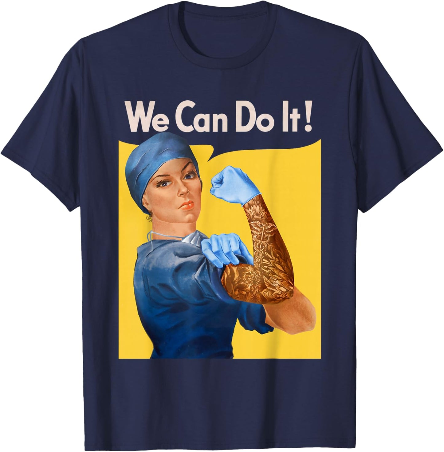 Medical Rosie Nurse Doctor Medicine Feminist T-Shirt - T-Shirt | Navy