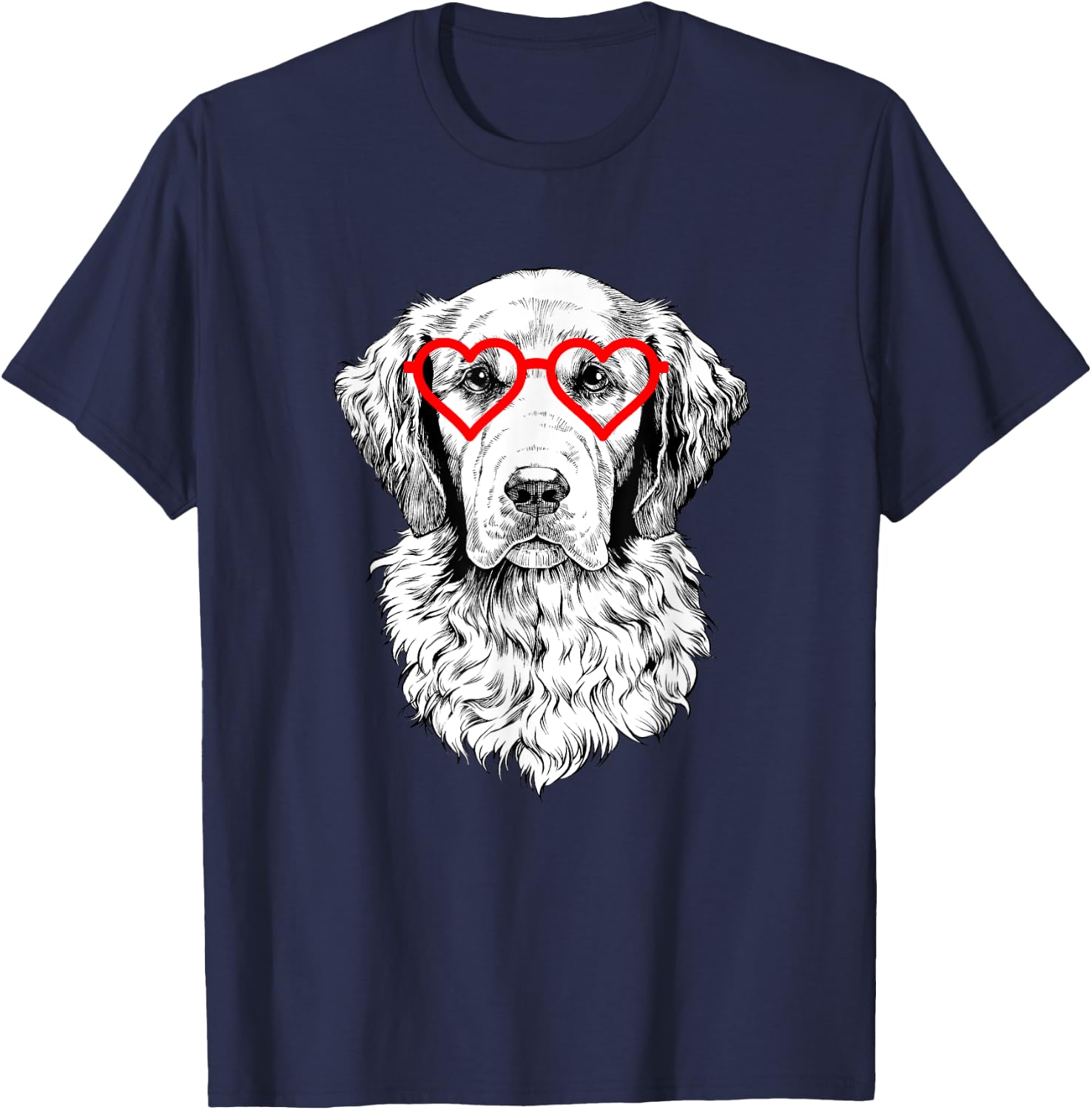 Golden Retriever Valentines Day Dog mom Dog Lover Men Women Girls Kids T-Shirt - T-Shirt | Navy