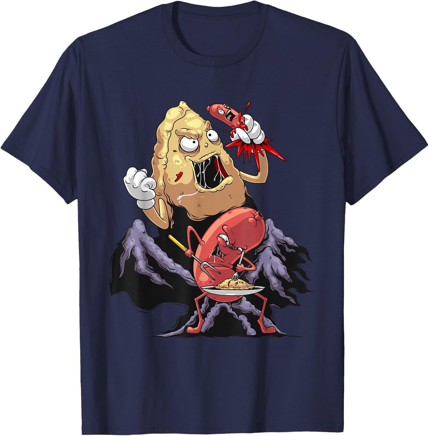Cool Pierogi And Kielbasa Polish Food | Funny Foodie Gift T-Shirt - T-Shirt | Navy