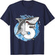 Kids Shark 5th Birthday Boy 5 year old Shark Theme Party 5 Shark T-Shirt - T-Shirt | Navy