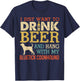 Bluetick Coonhound Dad Drink Beer Hang With Dog Funny Men T-Shirt - T-Shirt | Navy
