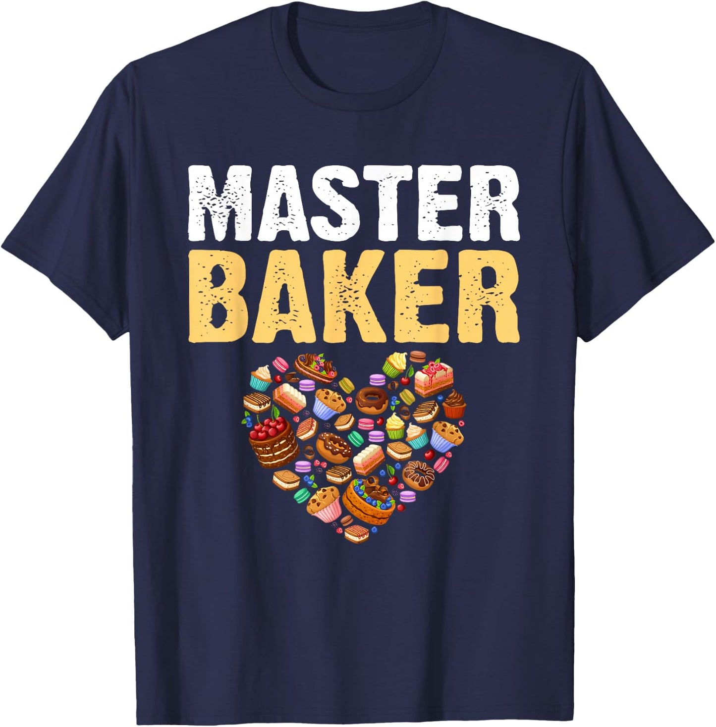 Funny Retro Vintage Baking Master Baker T-Shirt - T-Shirt | Navy