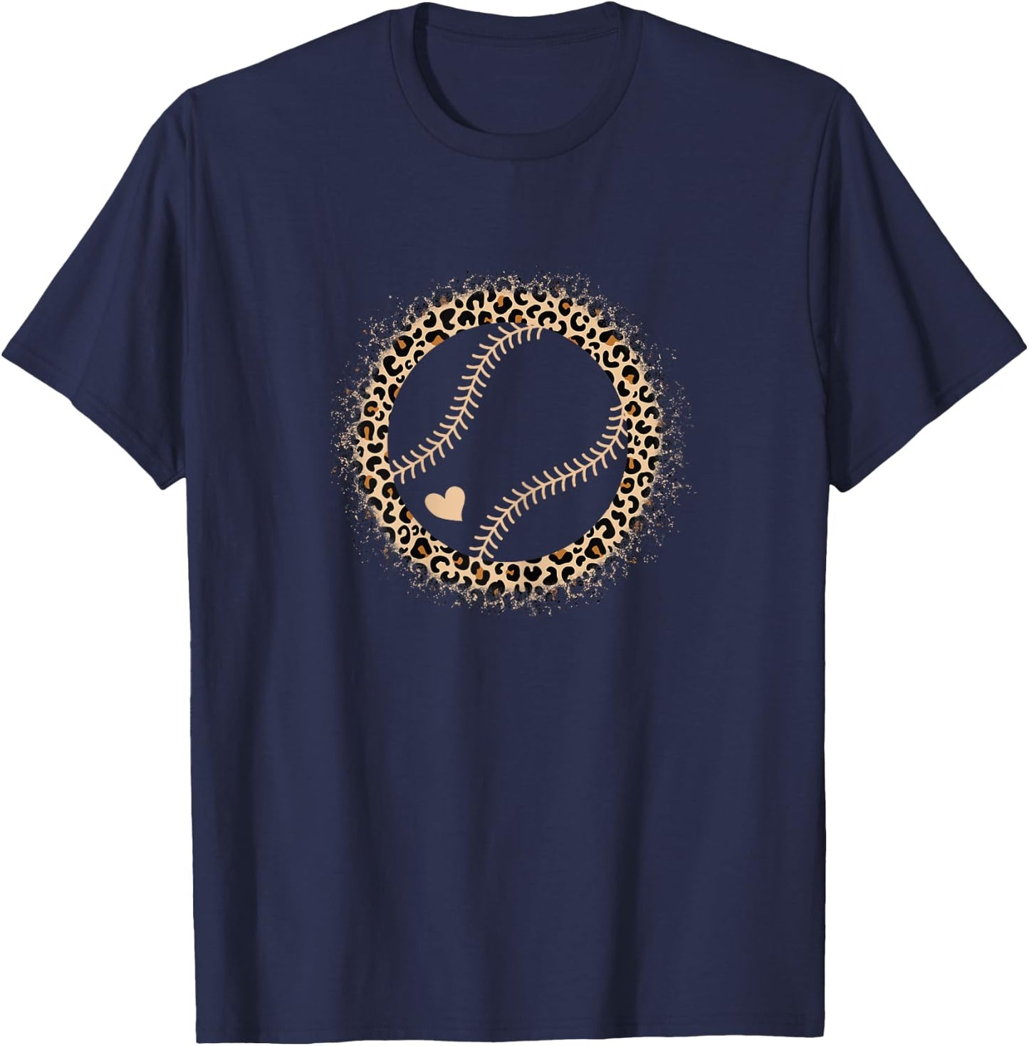 Cute Softball Leopard Print Women Girls Softball Player T-Shirt - T-Shirt | Navy