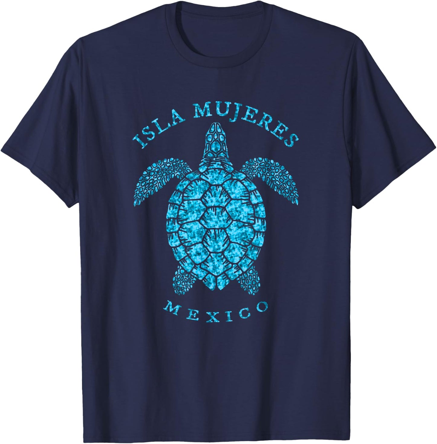 Retro Isla Mujeres Mexico Beach Sea Turtle Vacation Souvenir Women Kids T-Shirt - T-Shirt | Navy