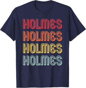 HOLMES Gift Surname Funny Retro Vintage 80s Birthday Reunion T-Shirt - T-Shirt | Navy