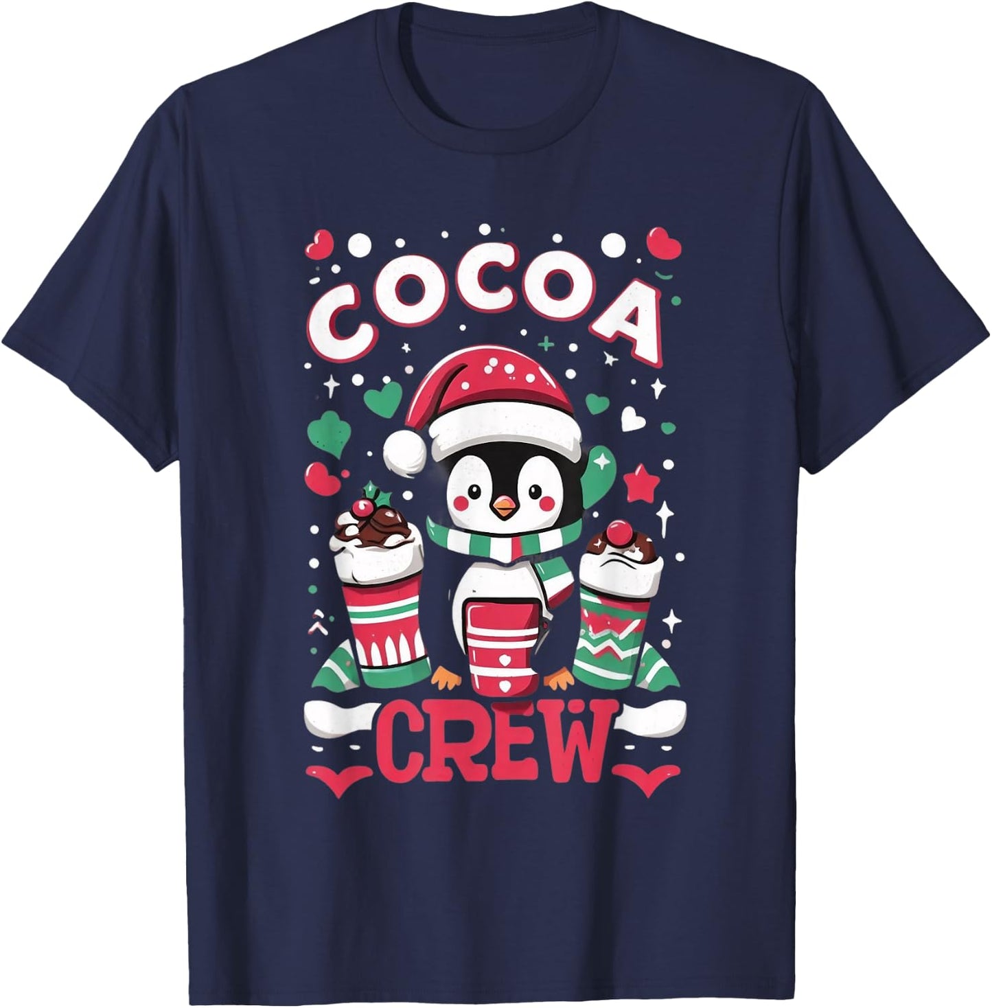 Cocoa Crew - Cozy Winter Hot Chocolate Lover T-Shirt - T-Shirt | Navy