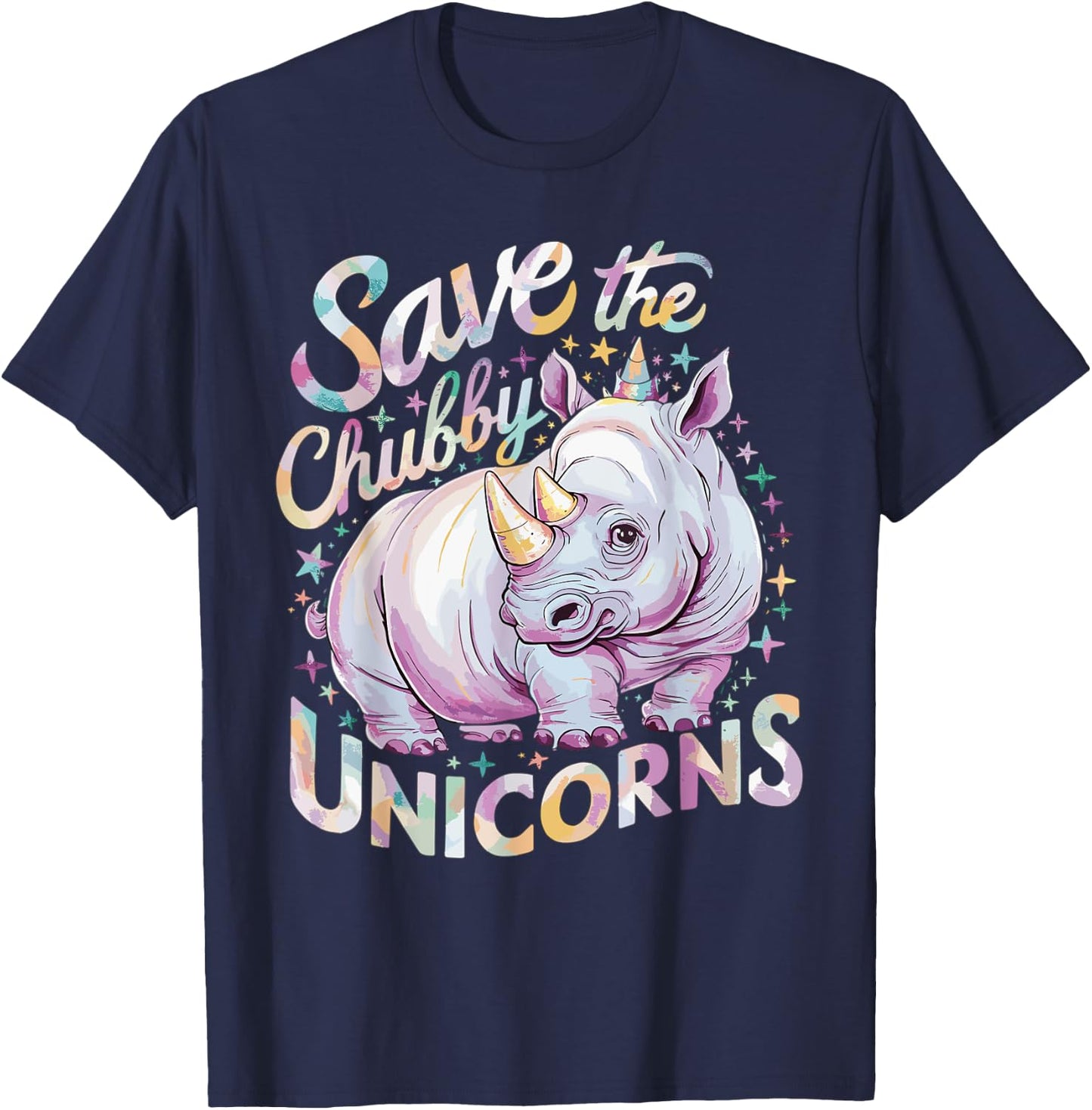 Save The Chubby Unicorns T-Shirt - T-Shirt | Navy