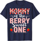 Mommy Of The Berry Sweet One Birthday Strawberry Mommy T-Shirt - T-Shirt | Navy