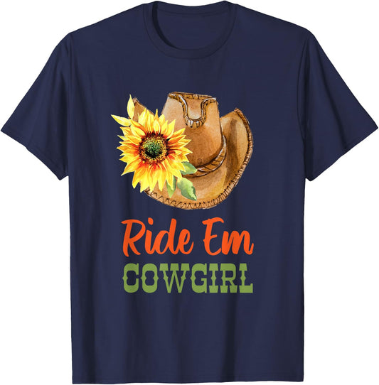Country Cowgirl Hat - Ride Em Cowgirl T-Shirt - T-Shirt | Navy