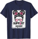Breast Cancer Support Squad Bun Awareness Girls Kids Youth T-Shirt - T-Shirt | Navy
