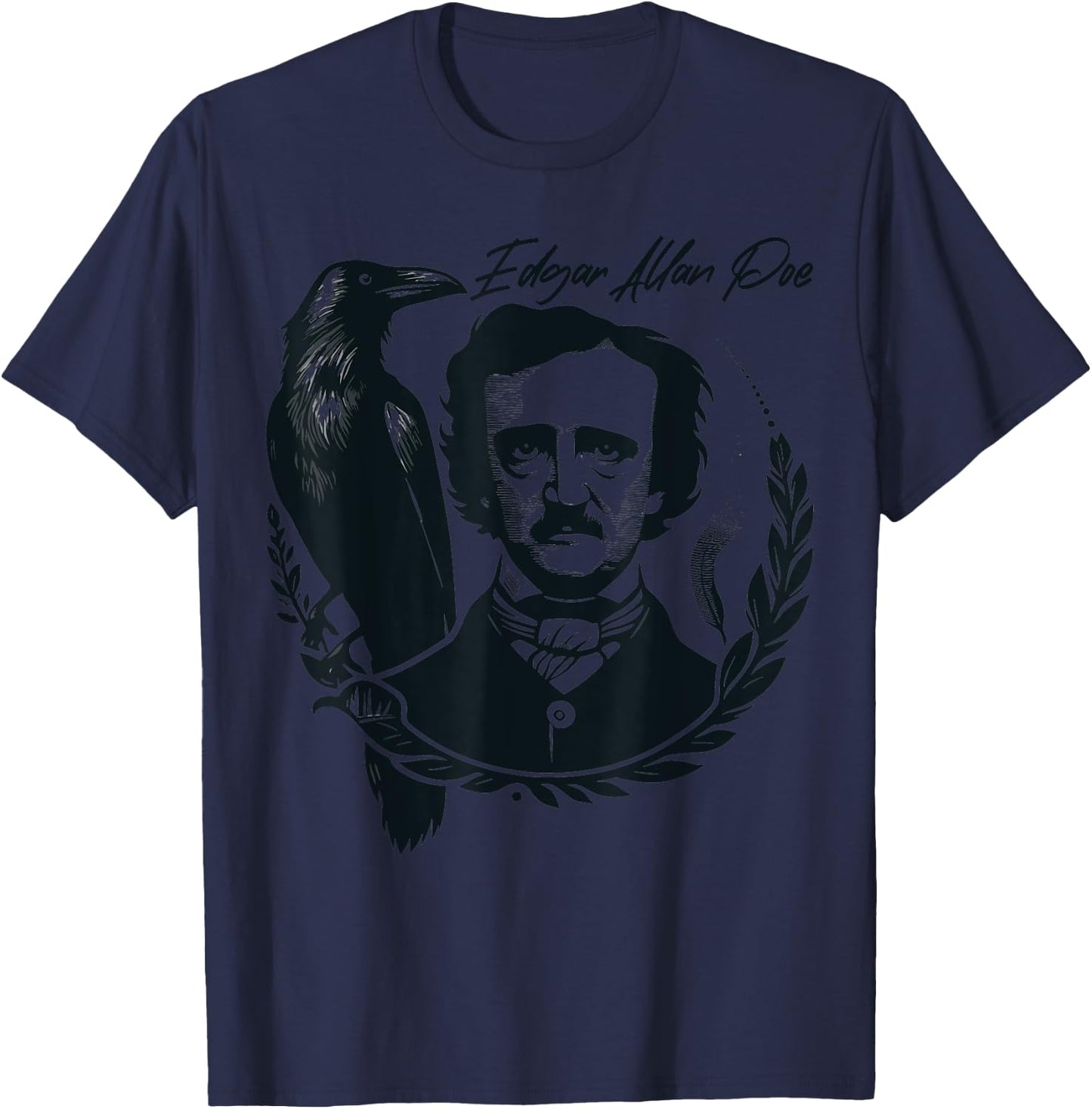 Gothic Edgar Allan Poe Dark Academia Literature Poet T-Shirt - T-Shirt | Navy
