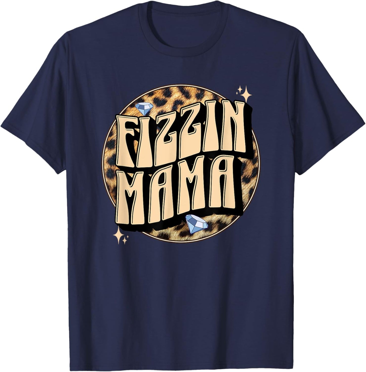 Wild Cheetah Fizzin Mama T-Shirt - T-Shirt | Navy