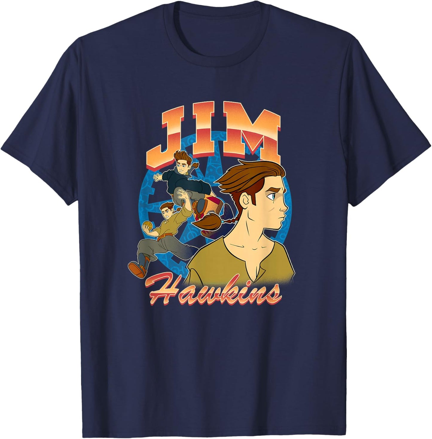 Disney Treasure Planet Jim Hawkins Retro Action Shots T-Shirt - T-Shirt | Navy