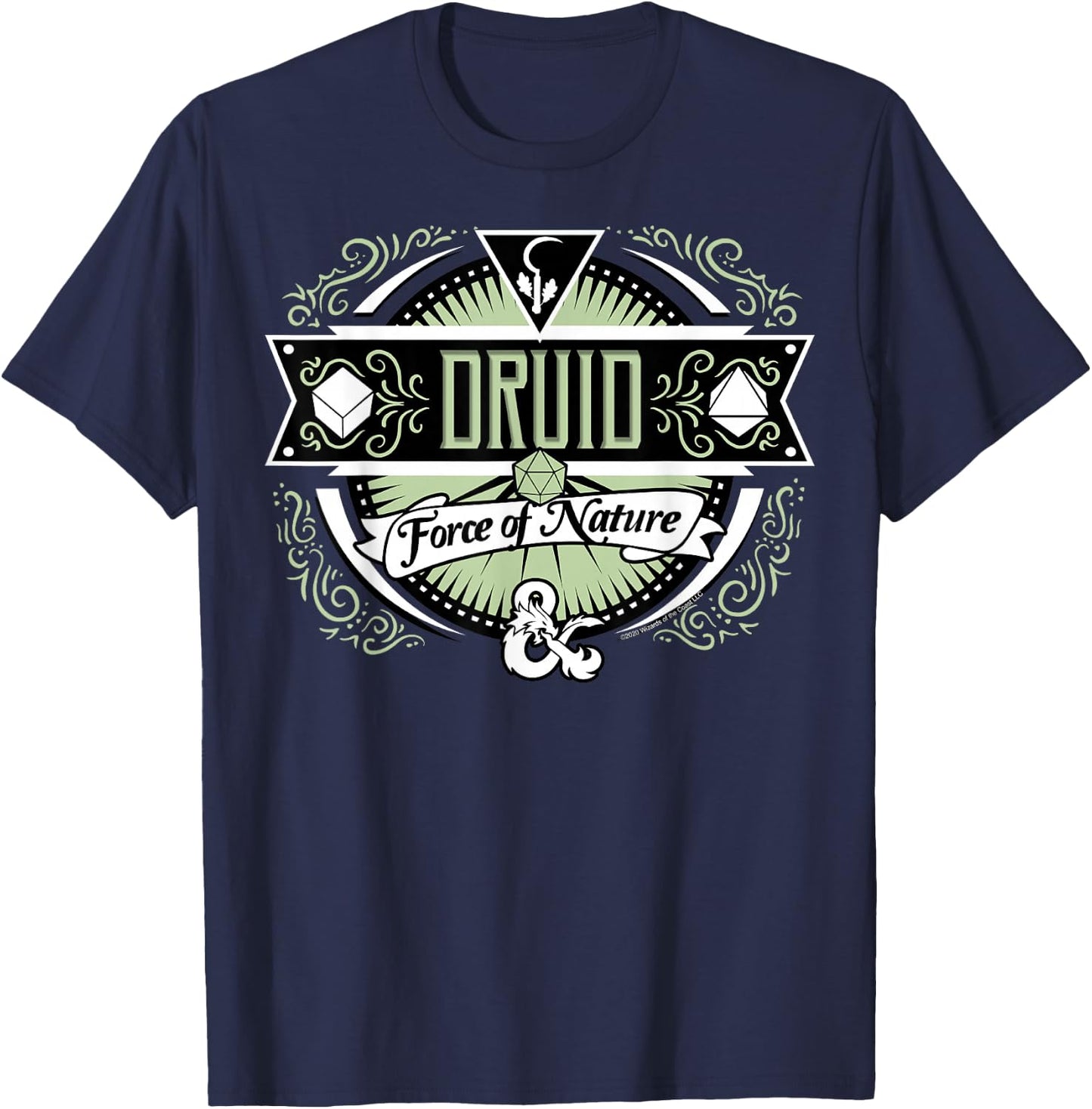 Dungeons & Dragons Druid Force Of Nature T-Shirt - T-Shirt | Navy