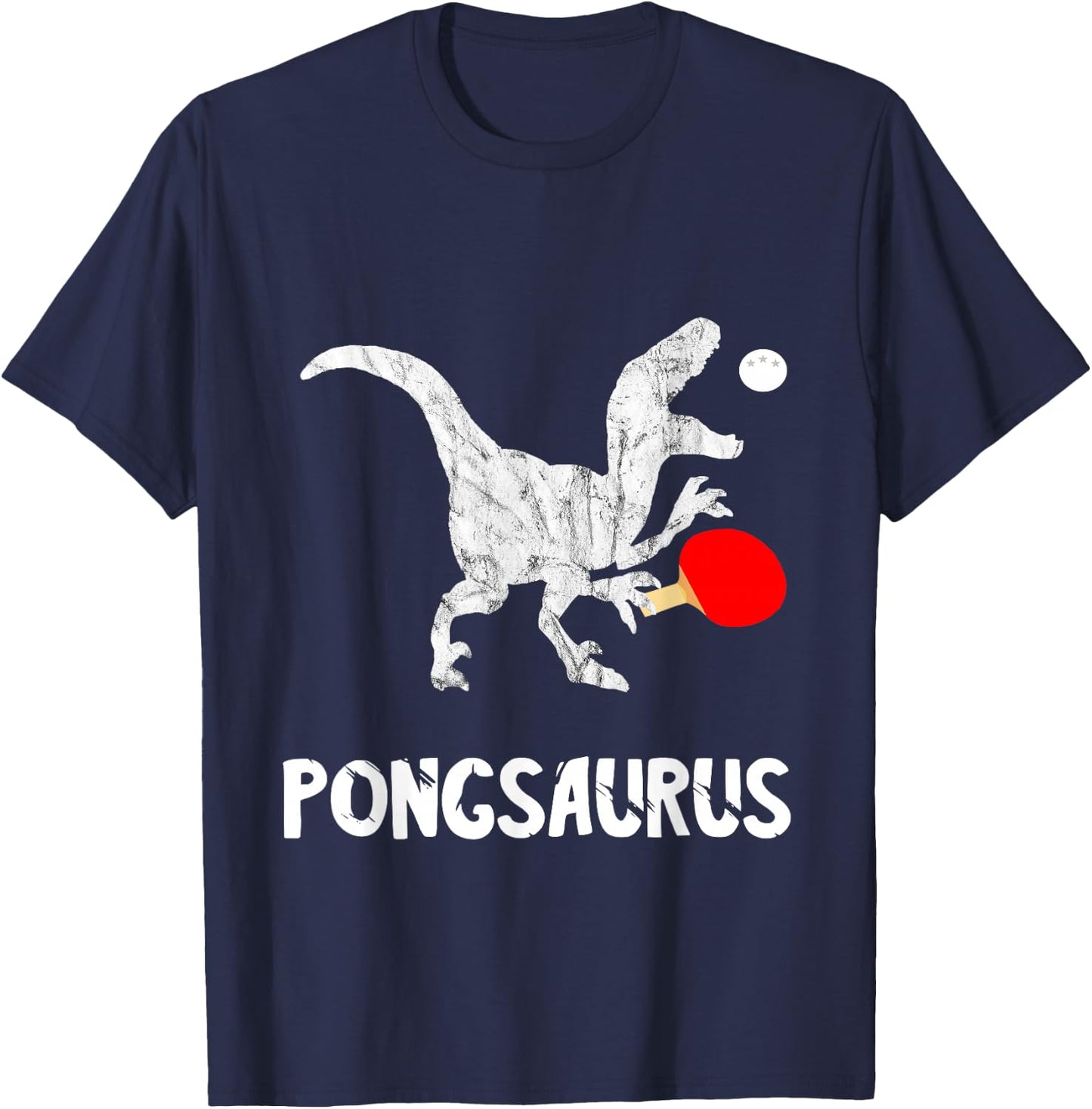 Ping Pong Dinosaur Table Tennis Player Table Tennis T-Rex T-Shirt - T-Shirt | Navy