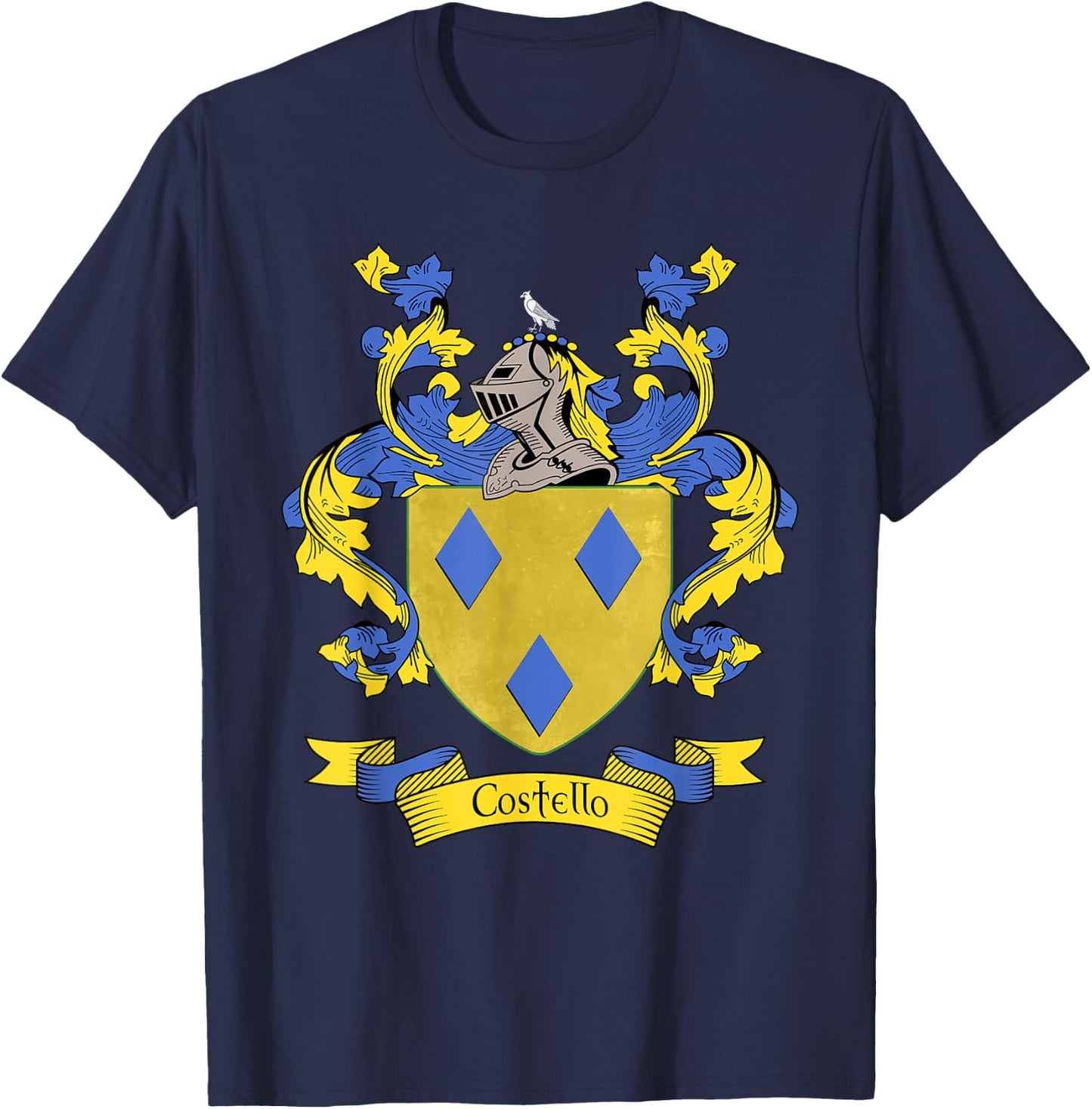 Costello Coat of Arms | Costello Surname Family Crest T-Shirt - T-Shirt | Navy