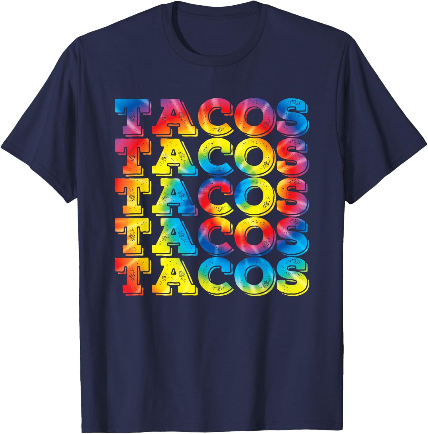 Retro Tacos Vintage Tie Dye Taco Tuesday Mexican T-Shirt - T-Shirt | Navy