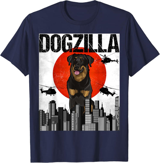 Funny Vintage Japanese Dogzilla Beauceron T-Shirt - T-Shirt | Navy