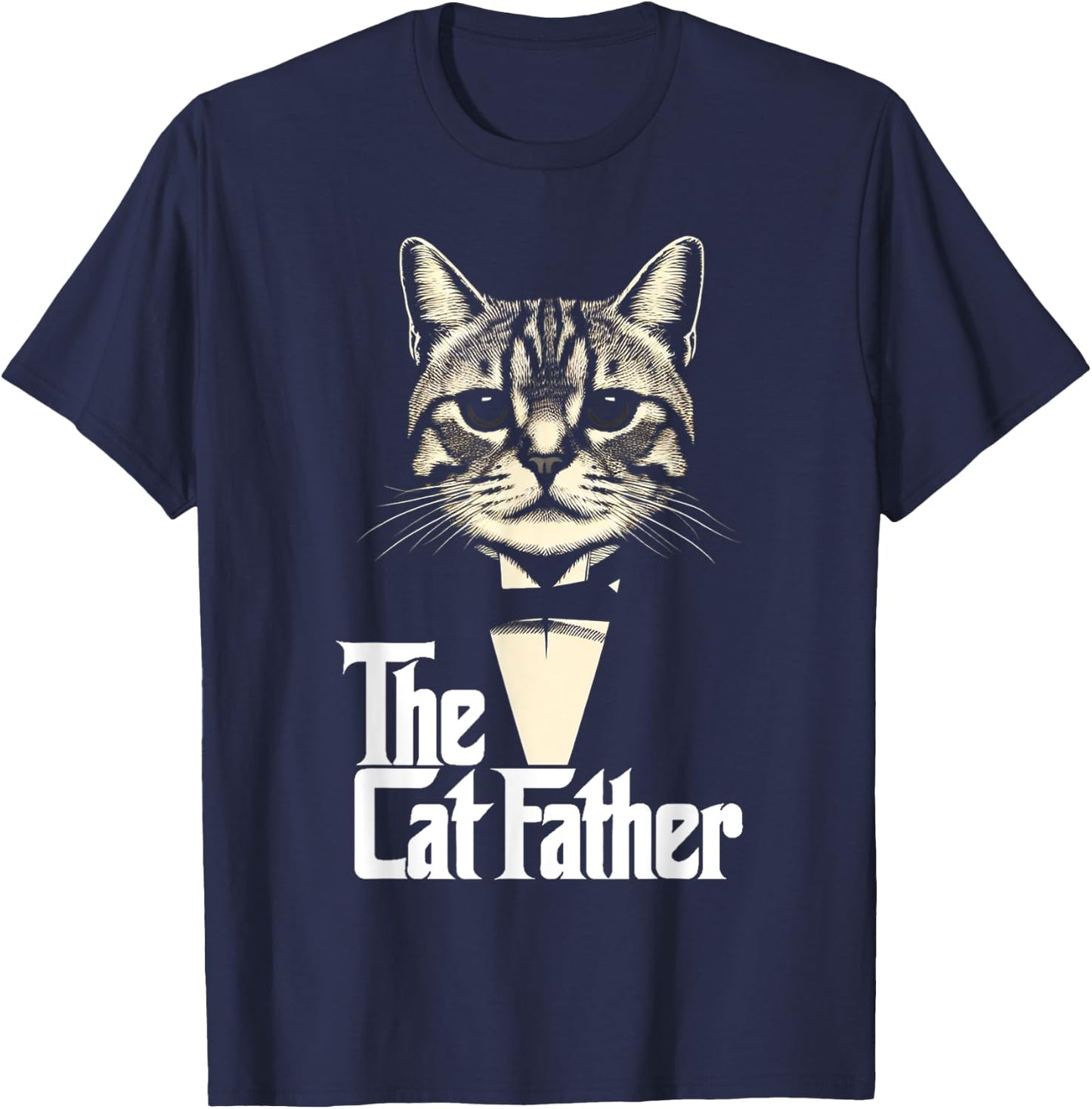 Cat Lover Gifts Funny The CatFather Cat Dad T-Shirt - T-Shirt | Navy