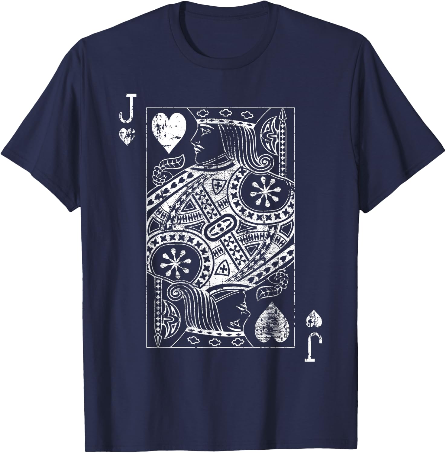 Jack Of Hearts Vintage Card T-Shirt - T-Shirt | Navy