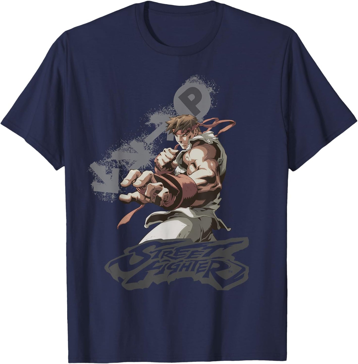 Street Fighter Ryu Portrait Fireball Epic Showdown Gamer T-Shirt - T-Shirt | Navy
