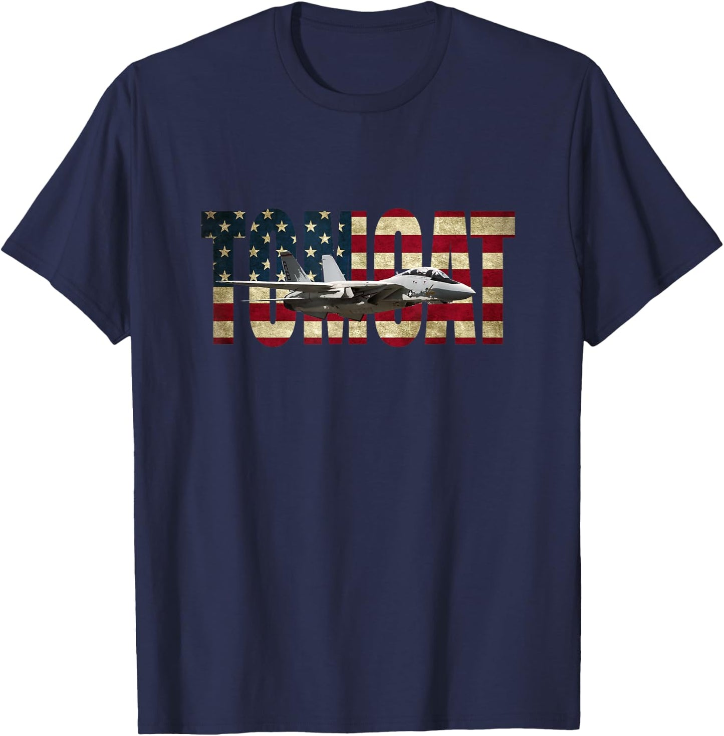 F-14 Tomcat US American Flag T-Shirt - T-Shirt | Navy