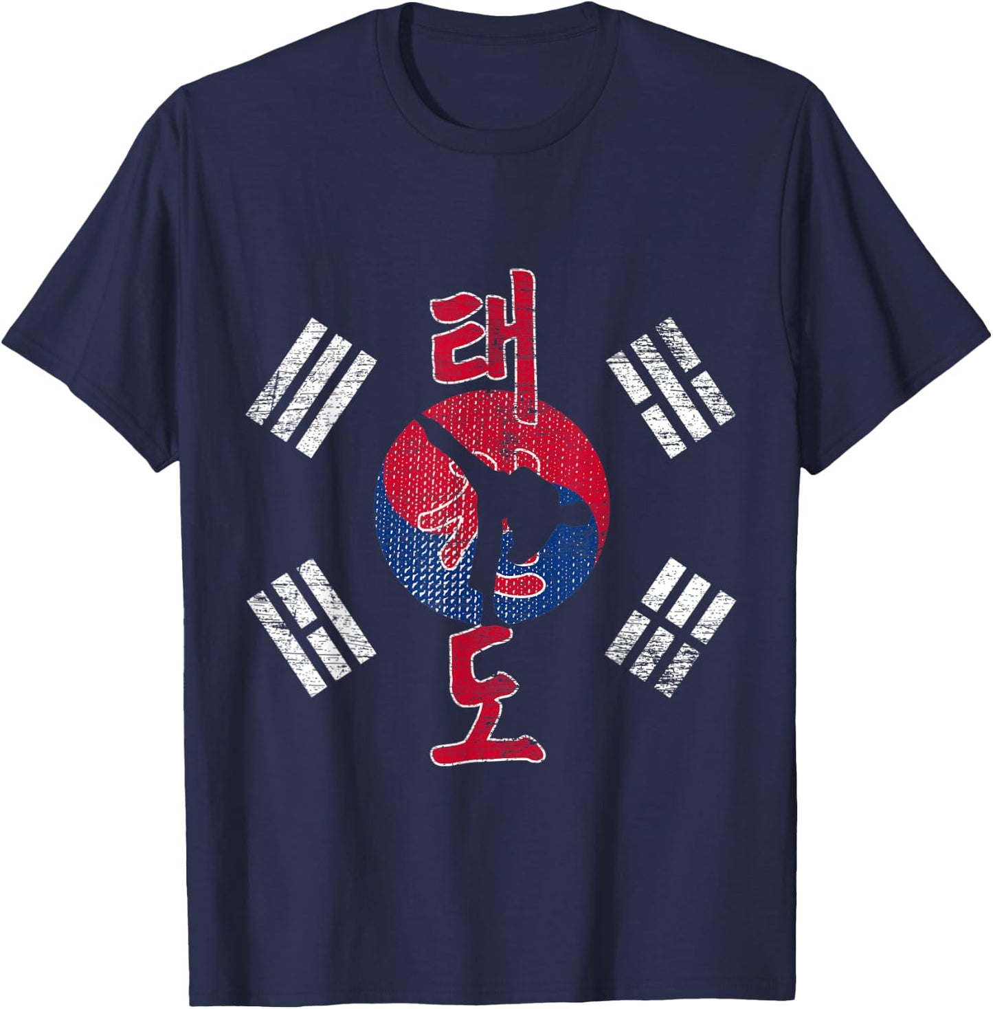 Korea Flag Martial Art Athlete Taekwondo T-Shirt - T-Shirt | Navy