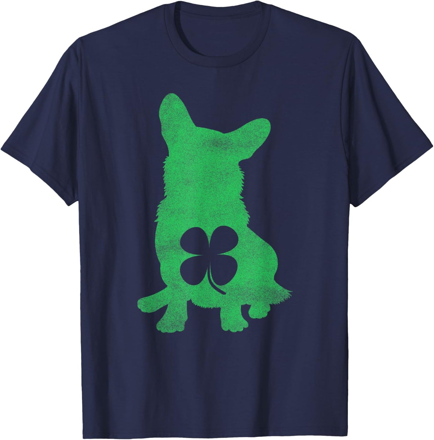 Corgi Dog Shamrock St. Patrick's Day Irish Saint Paddy's T-Shirt - T-Shirt | Navy