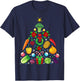 Vegetables Christmas Tree Vegan Gift T-Shirt - T-Shirt | Navy