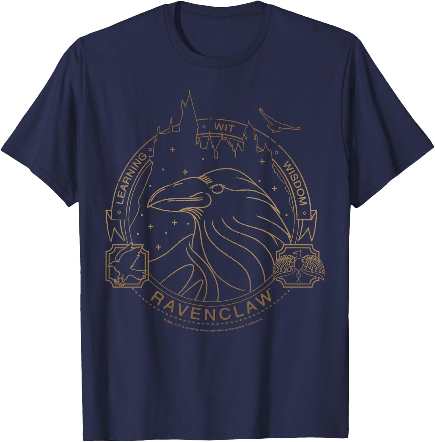 Harry Potter Ravenclaw Line Art Logo T-Shirt - T-Shirt | Navy