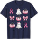 Breast Cancer Awareness Coquette Pink Pumpkin Ribbon Women's T-Shirt - T-Shirt | Navy