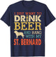 St. Bernard Dad Drink Beer Hang With Dog Funny Men Vintage T-Shirt - T-Shirt | Navy