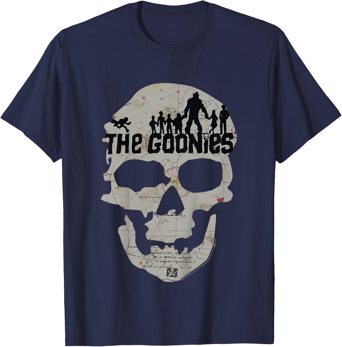 Kids The Goonies Skeleton Map Poster T-Shirt - T-Shirt | Navy