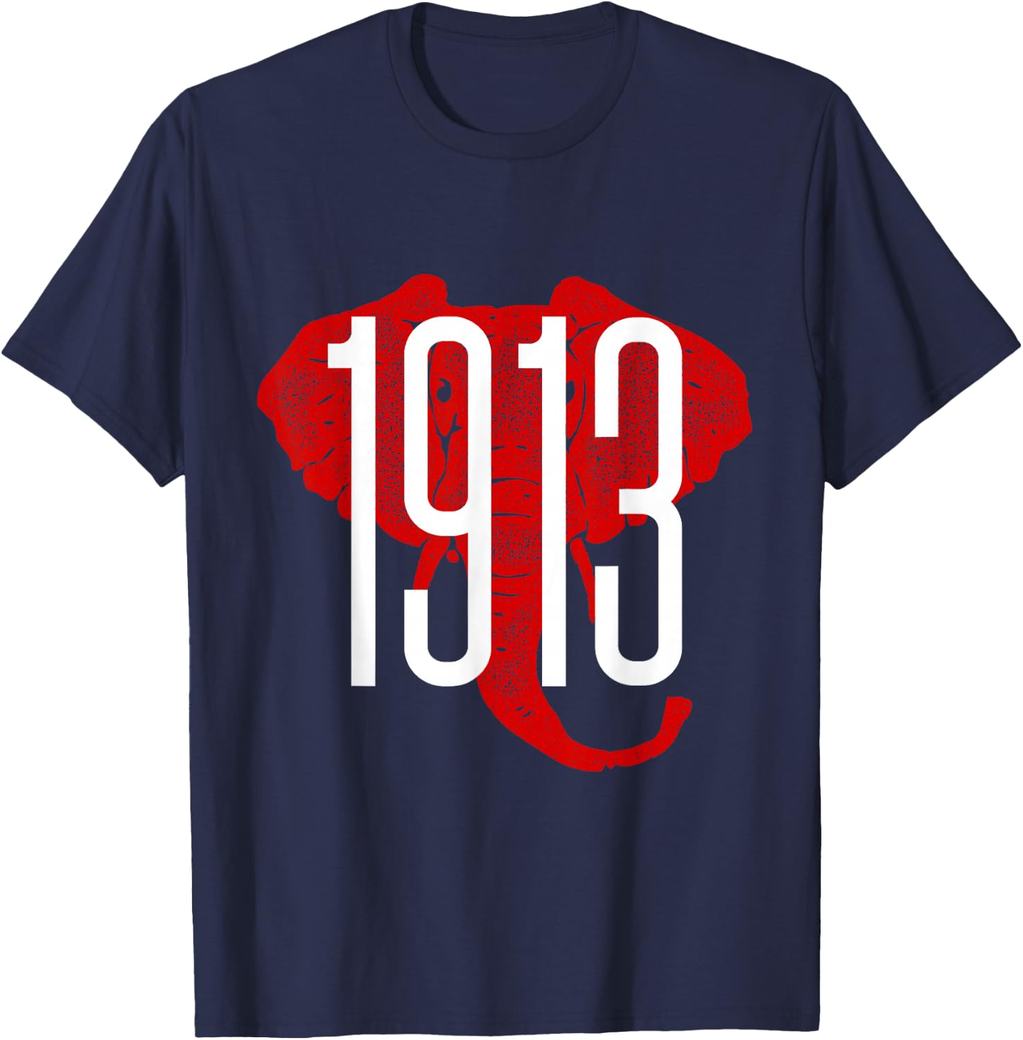 GGT 1913 Bold Elephant Background College T-Shirt - T-Shirt | Navy