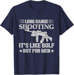 Long Range Shooting It's Like Golf But Sniper T-Shirt - T-Shirt | Navy