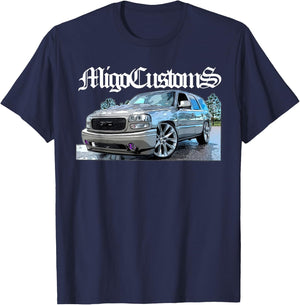 Custom Lowered Yukon, Tahoe SUV Trucks T-Shirt - T-Shirt | Navy