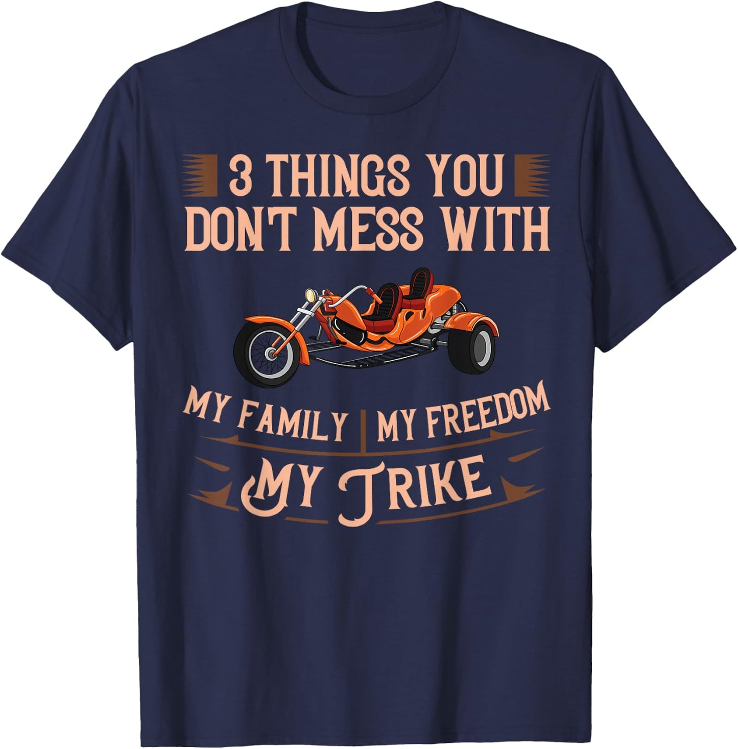 Trike Motorcycle Three Wheeler Bike T-Shirt - T-Shirt | Navy