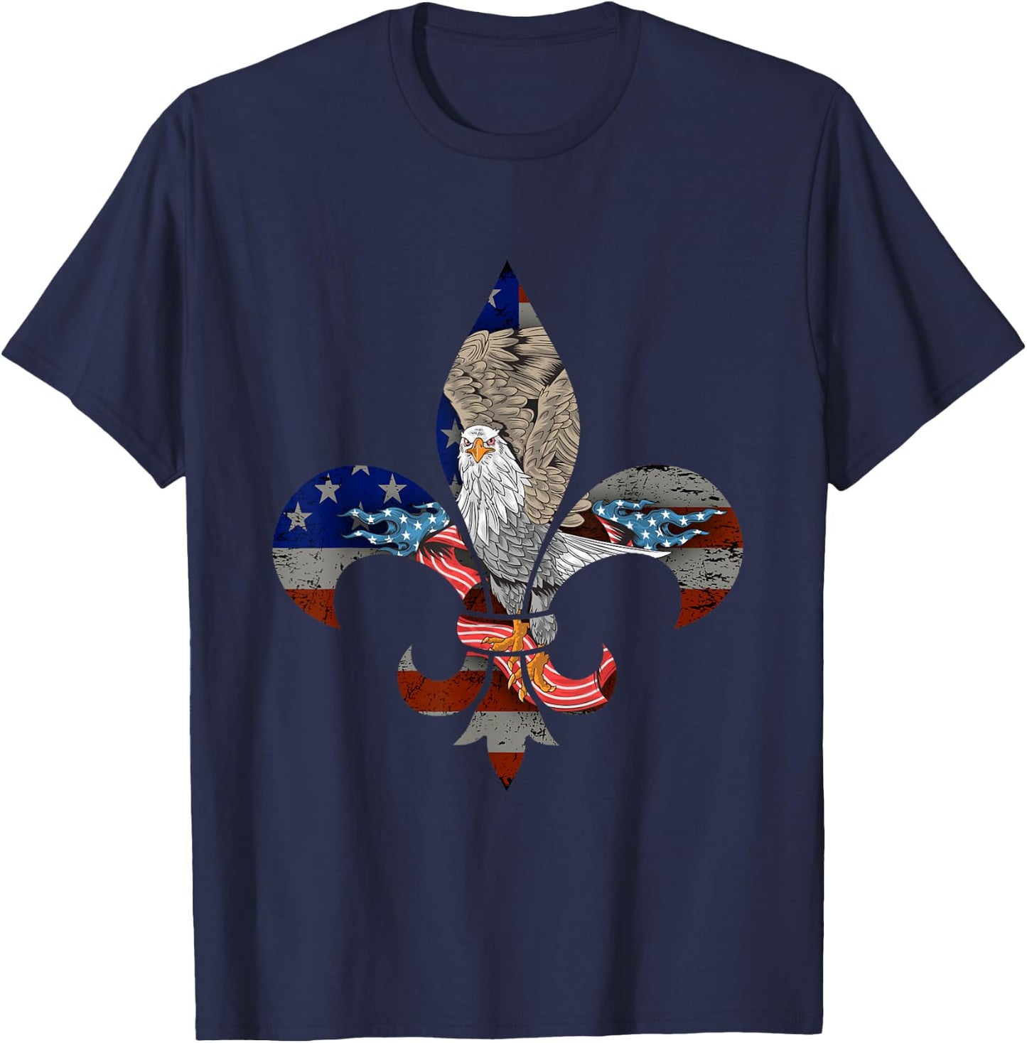 Funny Patriotic Scout Logo Scouting Lover Us Flag Eagle Gift T-Shirt - T-Shirt | Navy