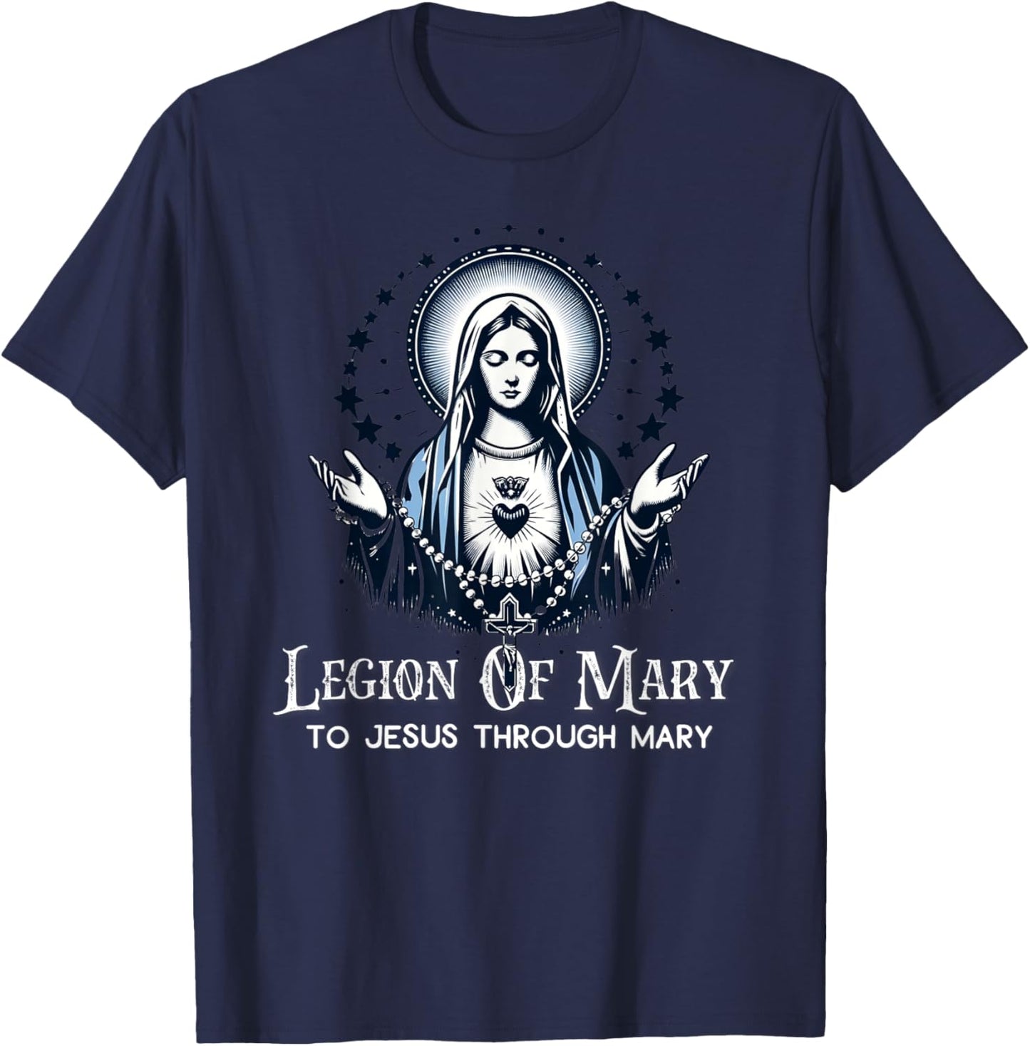 Legion Of Mary Our Lady Catholic T-Shirt - T-Shirt | Navy