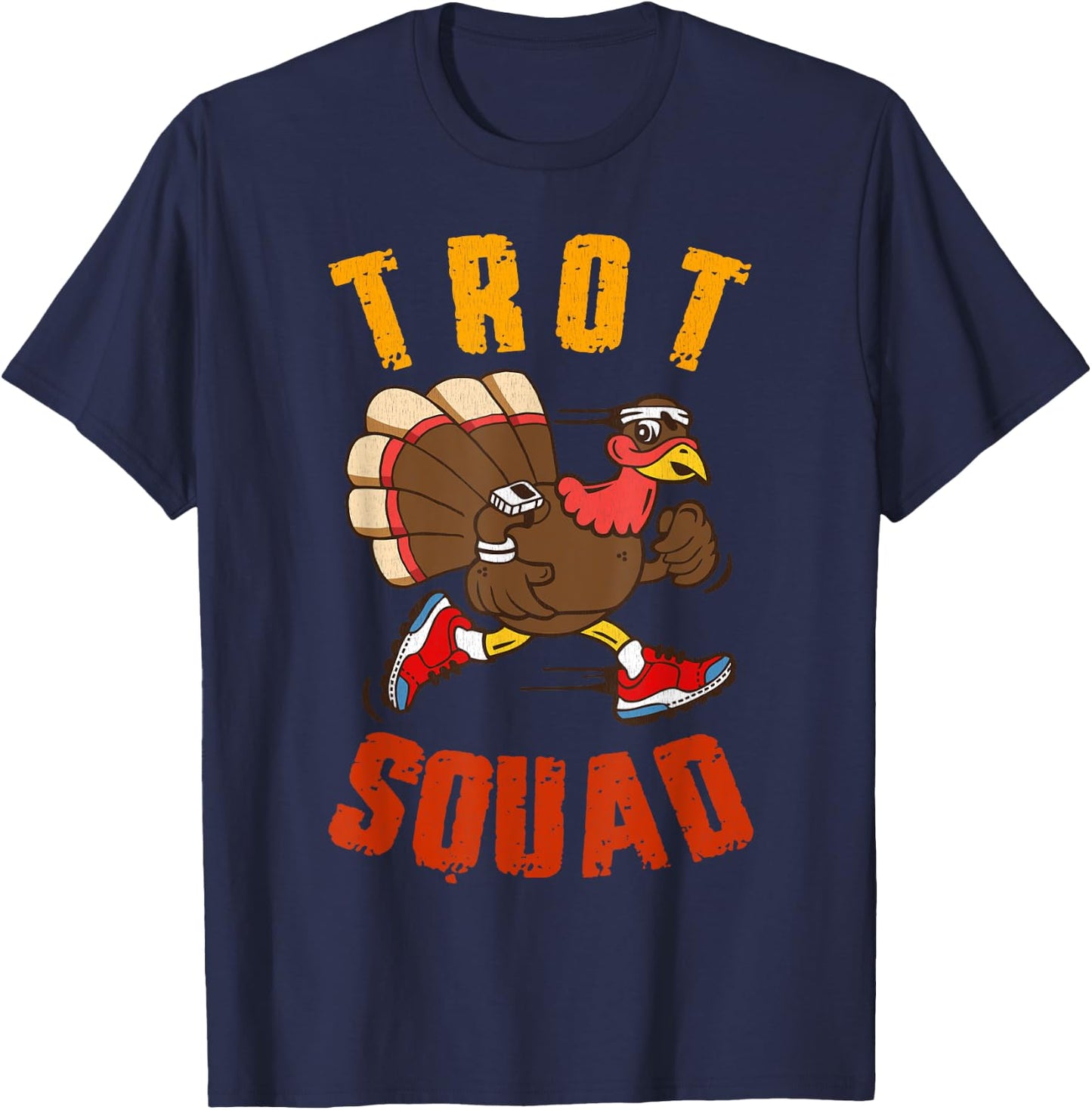 Trot Squad Shirt Thanksgiving Turkey Trot Costume T-Shirt - T-Shirt | Navy