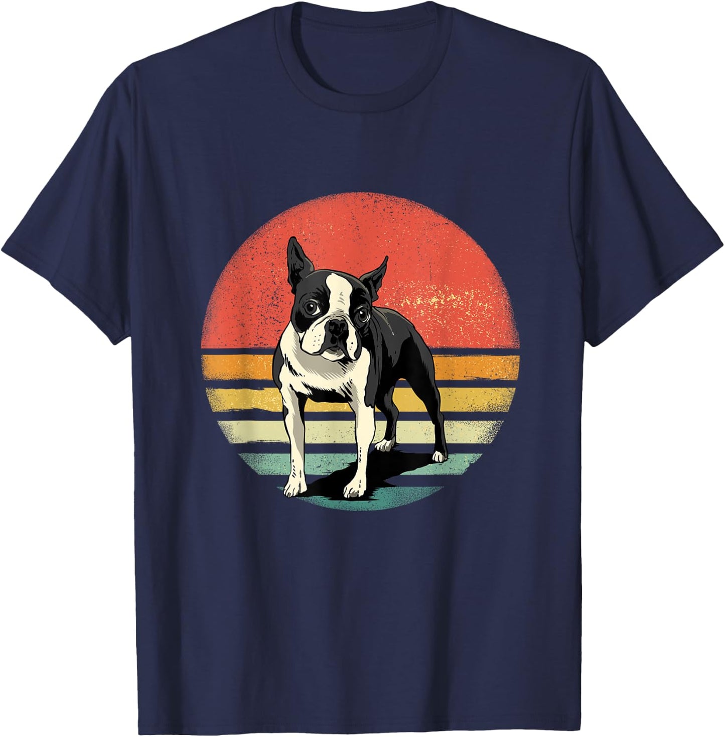 Boston Terrier Owner Retro Boston Bull Terrier Pet Dog Lover T-Shirt - T-Shirt | Navy