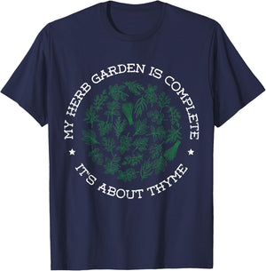 Funny Gardener Design Herb Garden is about Thyme Wordplay T-Shirt - T-Shirt | Navy