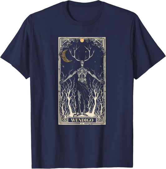 Wendigo Monster Legendary Creature Cryptozoology Cryptid T-Shirt - T-Shirt | Navy